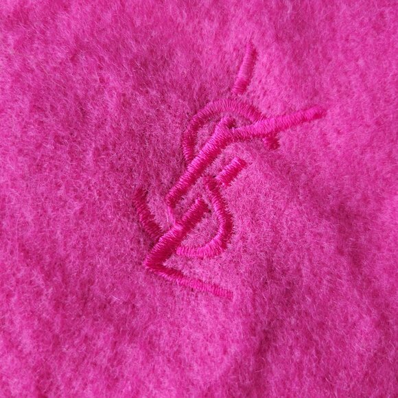Yves Saint Laurent 100% Wool Made in Italy Pink Y2K Scarf - Picture 3 of 4
